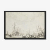 The Royal and State Yachts, possibly the Arrival of Charles II of England at Moerdijk, 1660 by Willem van de Velde the Elder - thumbnail_1_bf_66fe40328213847b6f357b88